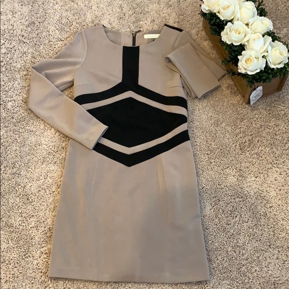 Long sleeves straight lined dress